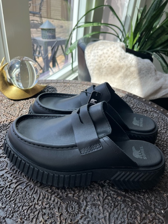 SOREL ONA AVE PENNY LOAFER MULES IN BLACK 9.5 - Picture 7 of 11